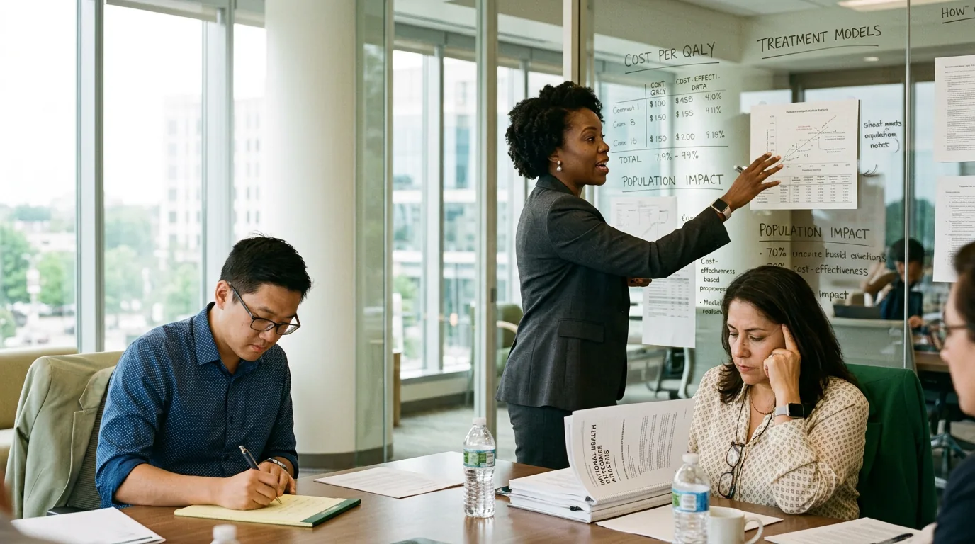 CEAHT analysts reviewing cost-effectiveness results in a working session